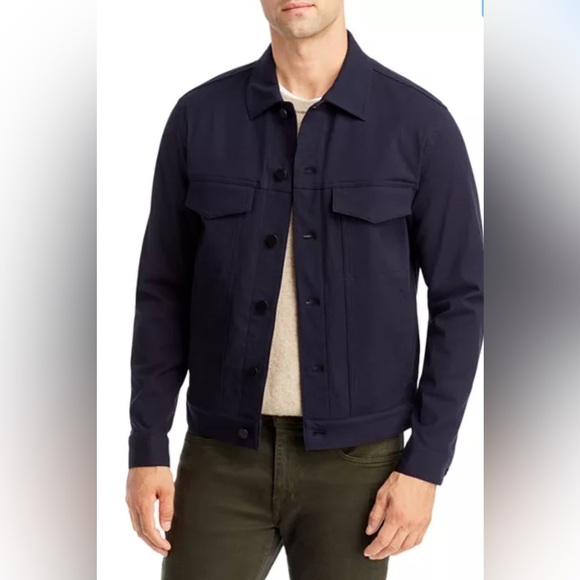Theory Men River Jacket in Neoteric Twill Dark Navy